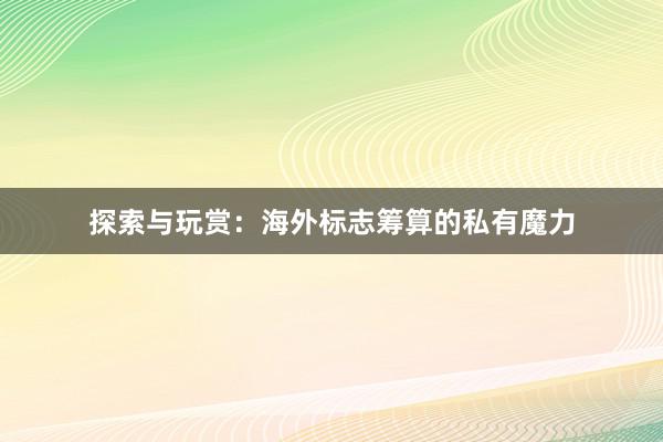 探索与玩赏：海外标志筹算的私有魔力