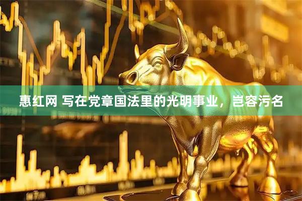 惠红网 写在党章国法里的光明事业，岂容污名